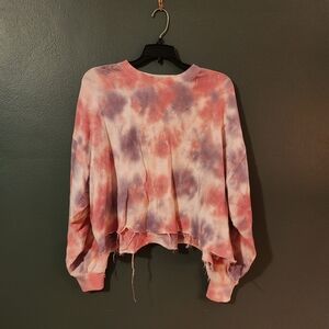 Show Me Your Mumu Pi K And Purple Tie-dye Cropped Oversized Sweater Small